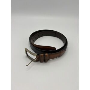 Allen Edmonds Black Brown Italian Calfskin Dress Belt - Made USA - Men's Size 34